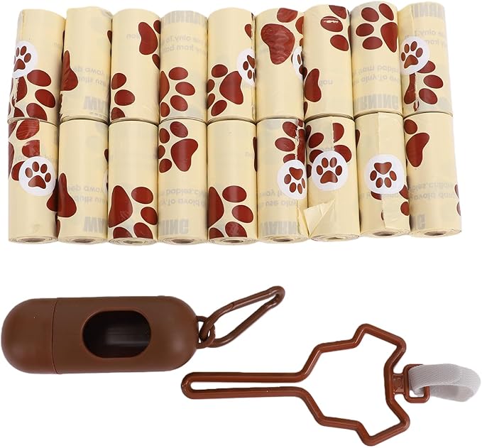 HEEPDD Dog Waste Bags, 18 Rolls Scented Poop Bag with Dispenser and Clip, Thick Leak Proof Cleanup Bags for Pet Dog Cat, Outdoor Walking Travel Supplies (Milk Scent)