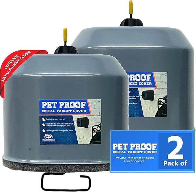Cold Front Product Metal Faucet Cover - Pet Proof Outdoor Faucet Covers - Hose Bib Covers - Water Spigot Protector - Durable Outdoor Spigot Protection - 5.5" x 6.5" x 5.0" (Pack of 2, Gray)