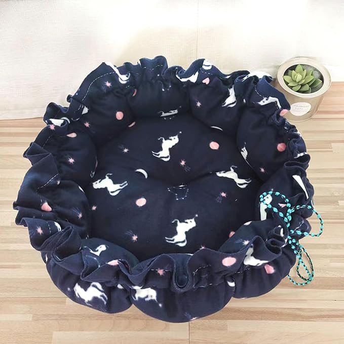Windproof Warm Pet Bed House Drawstring Design Washable Soft Cushions Kennel for Small Dogs Cats Pet Supplies Houses for Indoor Large Houses for Warm No Heating Pad House Windproof for Winter