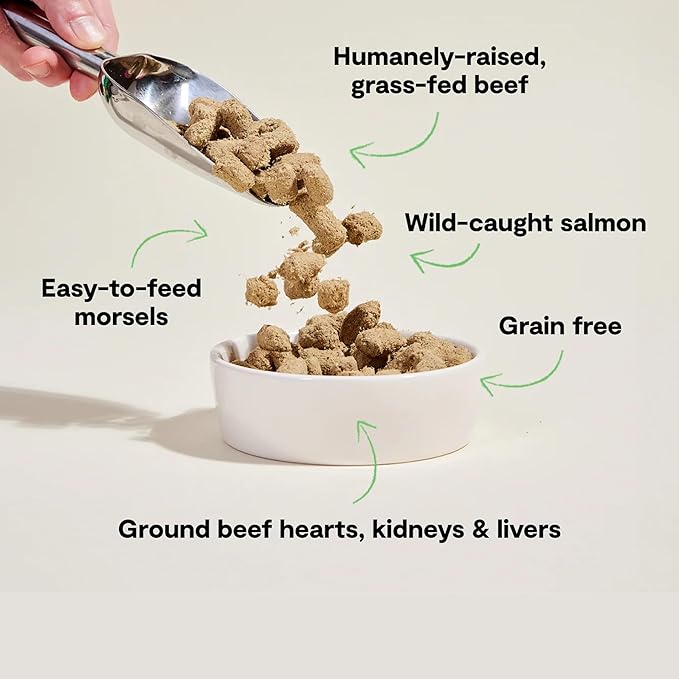 Open Farm, Freeze Dried Raw Dog Food, Morsels with 95% Meat, Organs & Bone, Organic Produce & Superfoods, Complete Meal or Freeze Dried Dog Food Topper, Surf & Turf Recipe, 13.5oz Bag