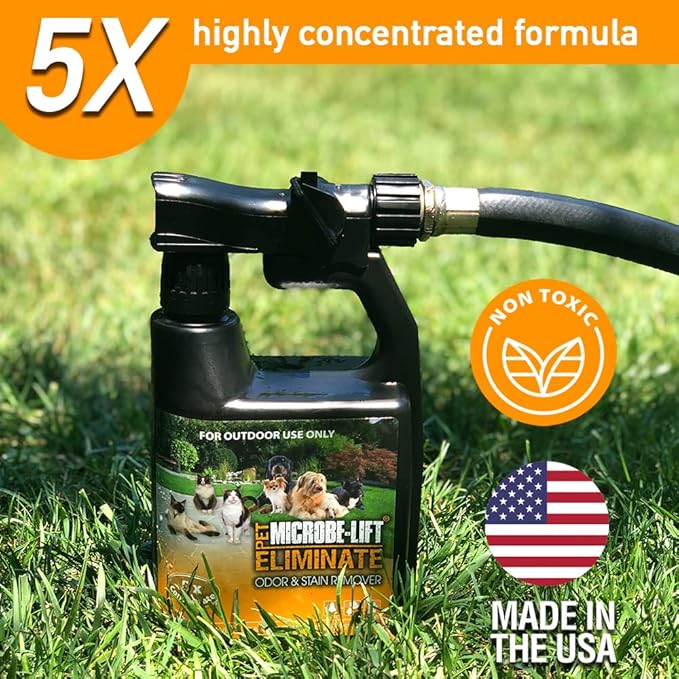 MICROBE-LIFT Outdoor Pet Odor Eliminator For Strong Odor On Turf, Patios, Deck, and Lawns - Keeps Pets From Going in Same Spot, 1 Gallon Refill