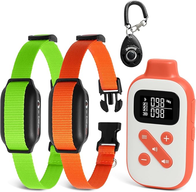 PaiPaitek No Shock Dog Training Collar for 2 Dogs – 3300ft Remote, Waterproof Vibration Collar for 2 Dogs, Humane Vibration & Beep, 5-120 lbs