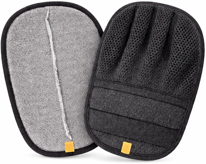 Pet Hair Remover Gloves for Dogs & Cats – Reusable Grooming Mitt with Five Finger Design, Remove Fur from Couch, Carpet, Car & Furniture (1 Pair)