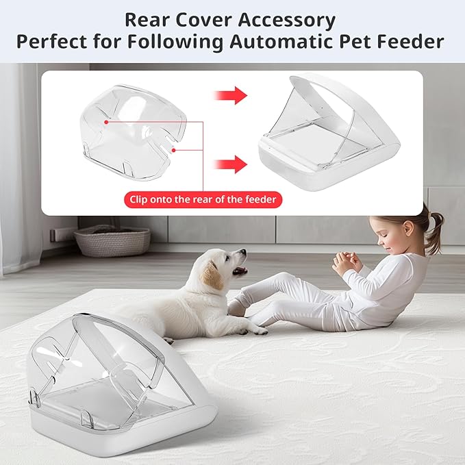 Rear Cover for Automatic Microchip Cat Pet Feeder - Prevents Persistent Pet from Getting Food from The Back of The Feeder