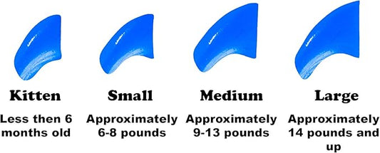 6 Month Supply Soft Nail Caps for Cats Blue Medium - Extra Adhesives