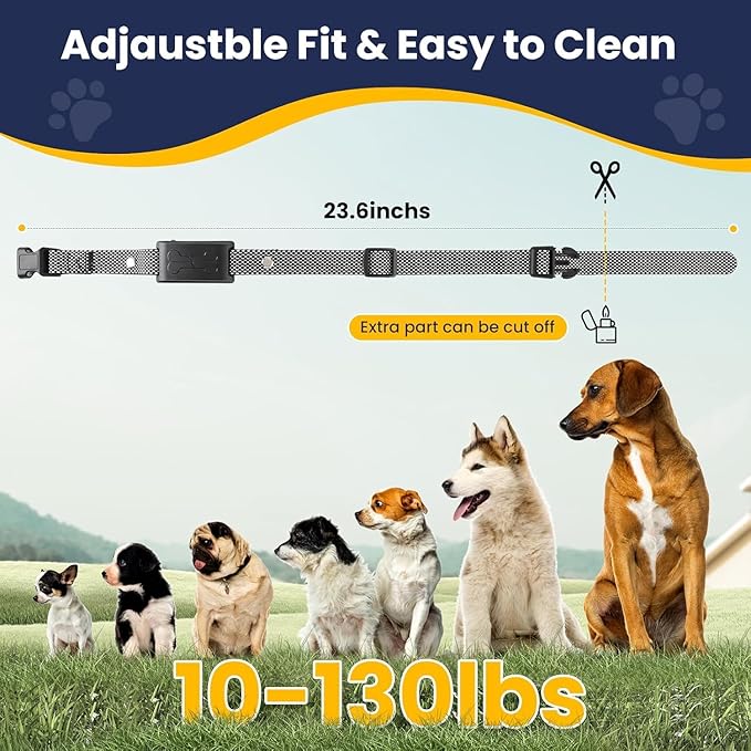Wireless Dog Fence, Electric Fence for Dogs,Training Collar with Remote Control 3800FT Range, Portable Dog Perimeter Collar with 3 Training Mode Flash Light & Waterproof 2Pack