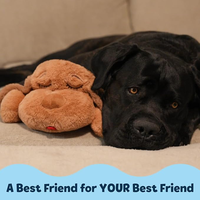 Snuggle Puppy Original for Large Breeds - Heartbeat Puppy for Dogs - Pet Anxiety Relief and Calming Aid - Comfort Dog Toy - Behavioral Training and Sleep Aid Cuddle Buddy - Biscuit