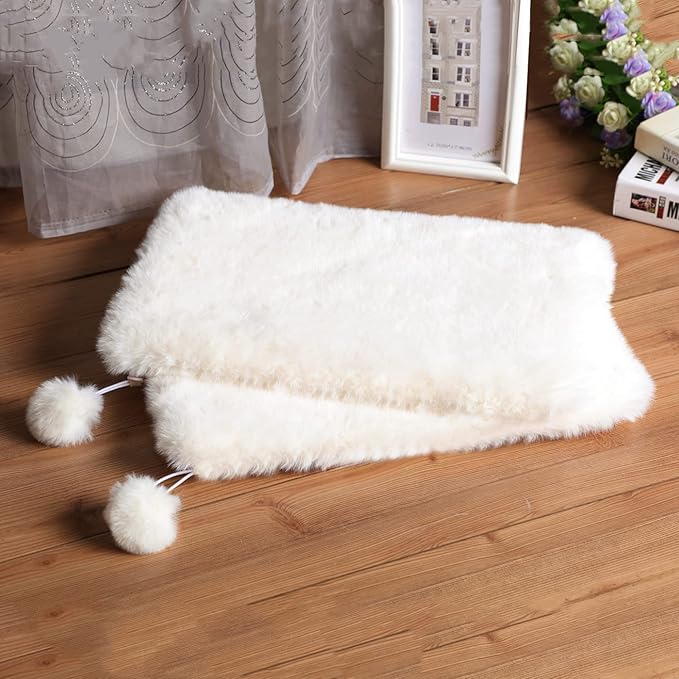 SHENGOCASE 2-Pack 12"x15.7" Rectangular Faux Rabbit Fur Cat Tree Tower Replacement Cushion Pad for Window Perch, Dog Carrier Bed House Cage