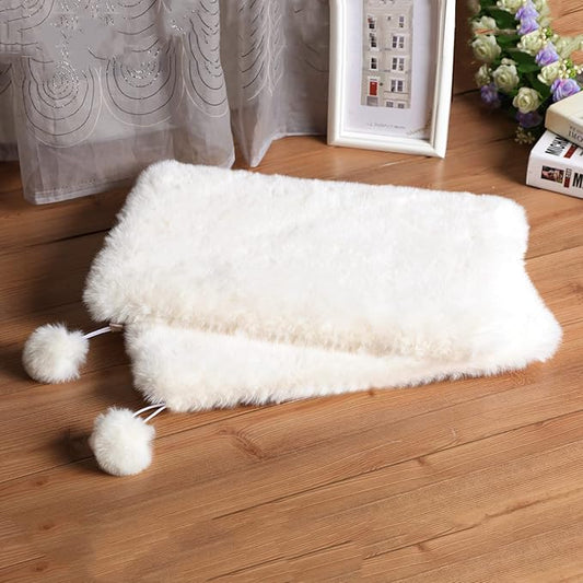 SHENGOCASE 2-Pack 10"x18" Rectangular Faux Rabbit Fur Cat Dog Bed Cushion Pad Mat, Cat Tree Tower Replacement Cushion Pad for Window Perch Carrier House Cage Crate Kennel Furniture