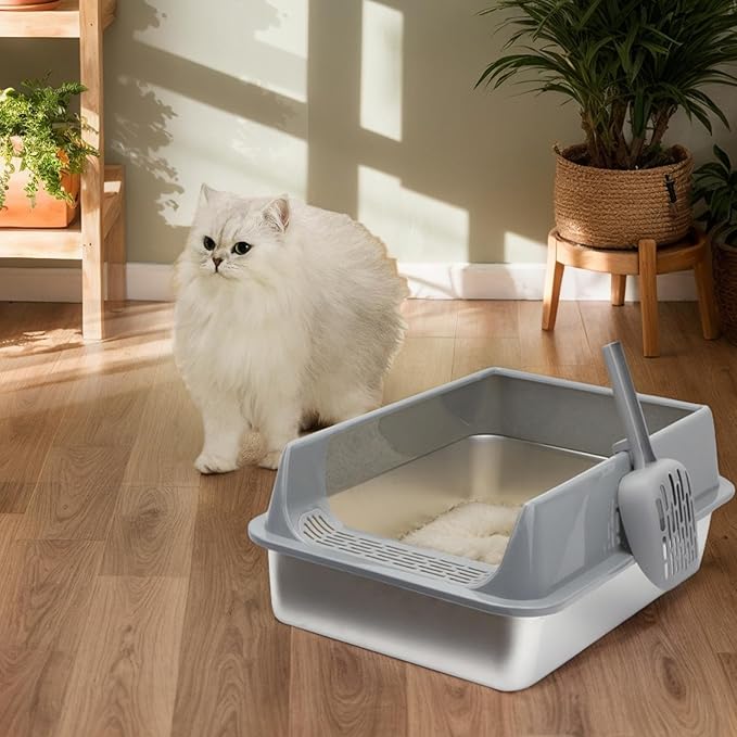 Cat Toilet - Thickened Pet Litter Box, Durablee Odor Control Design, Easy Cleaning with Matching Scoop, Anti-Splash High Wall Structure | Practical Indoor Outdoor Solution for Living Room Use