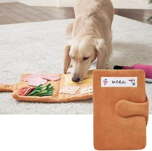 Dog Sniffing Food Puzzle Toy for Pet Plush Book Snuffle Soft Teething Cute Dog Entertainment Supply Accessory