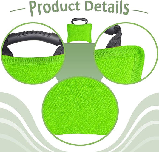 Baoblaze Dog Bite Pillow Tough Tug Toy Practical Portable Outdoor Pet Supplies for Small and Medium Sized Dogs Biting Pad with Handle, Green