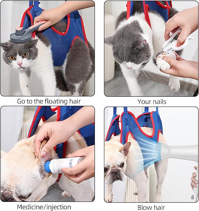 Cat Dog Grooming Hammock for Pet Grooming Sling,Dog Nails Clip Harness Bathing Harness,Cat Claw Cutting Hammock(M)