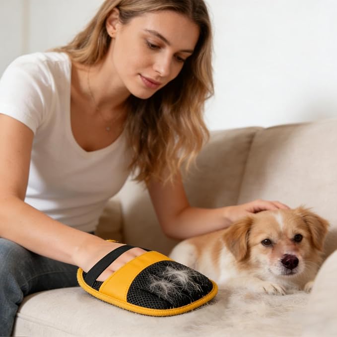 Pet Hair Removal Glove,Electrostatic Five-Finger Grooming Supplies - Pet Hair Removal Glove for Dogs Cats,for Couch Carpet Furniture Laundry Clothes Puppy Kitten Shower Shedding