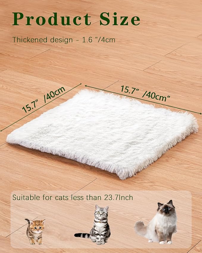 Cat Bed Pad for Indoor Cats, 15.7*15.7*1.57 inch Double Sided Soft Small Pet Bed, Washable Cat Bed Dog Bed, Cute Self Heating Pet Pad, Breathable Pet Mat for Kitten, Medium, Large Cats Puppy