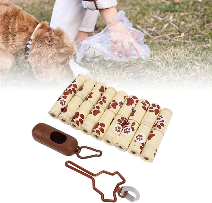 HEEPDD Dog Waste Bags, 18 Rolls Scented Poop Bag with Dispenser and Clip, Thick Leak Proof Cleanup Bags for Pet Dog Cat, Outdoor Walking Travel Supplies (Milk Scent)