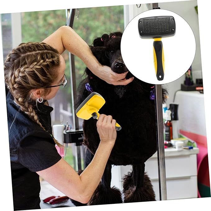 KESYOO Self- Pet Grooming Brush for Cats and Ergonomic Handle Bristles Removes Loose Hair Effortlessly for All Fur Types