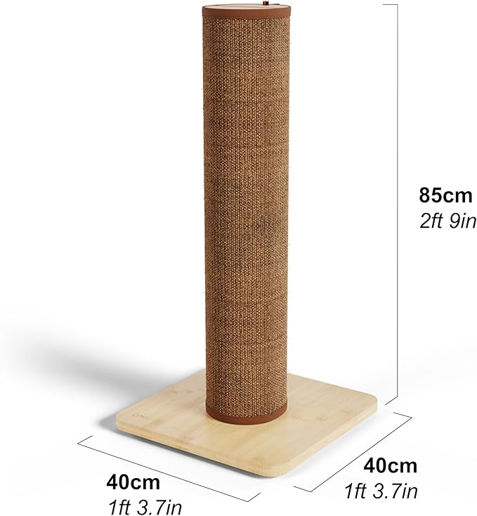 Omlet Switch LED Cat Scratching Post | Sustainable & Extra Tall 33” Cat Scratcher | Boredom Buster for Indoor Cats | Over 1200 Irresistible Light Modes | Bamboo Base and Sisal (Coffee)