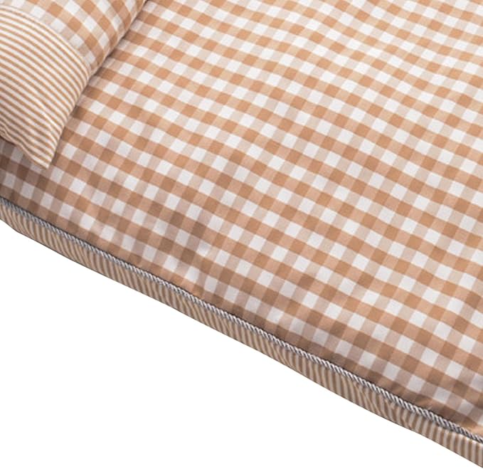 Dog Sofa Bed, Removable Washable Cover, 4 Season Universal, Soft Plush Plaid Cat Bed, Comfortable Pet Supplies (S)