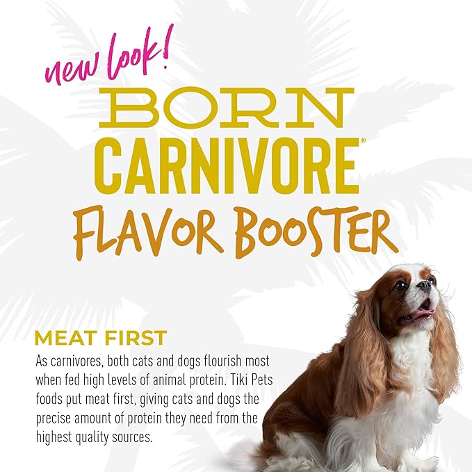 Tiki Dog Born Carnivore Flavor Booster, Variety Pack, Grain Free Wholesome Dog Food Additive, Meal Topper for All Dog Breeds and All Life Stages, 1.5 oz. Pouch, 12 Count