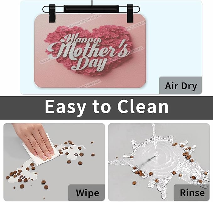 Pet Feeding Mat Absorbent Dog Mat for Food and Water Bowl Dog Accessories Happy Mother's Day Floral Gift for Mom Fd Pet Supplies Dogs Quick Dry Cat Water Dispenser Mats 18X12In