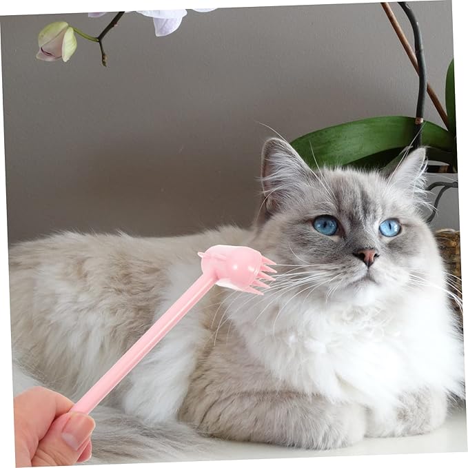 1pcs Cat Grooming Brush Multifunctional Cat Scratch Massage Tool for Self-grooming Safe Material Pet Hair Cleaning and Relaxation Brush Pink