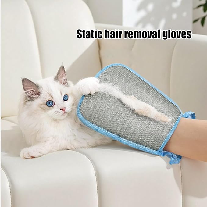 Dog Hair Remover Glove,Double-Sided Hamster Cleaning Supplies | Dog Grooming Gloves - for Clothes Bedding Sheets Carpets Sofas Mattress Pet Parents Office Car Travel Apartment Living Room
