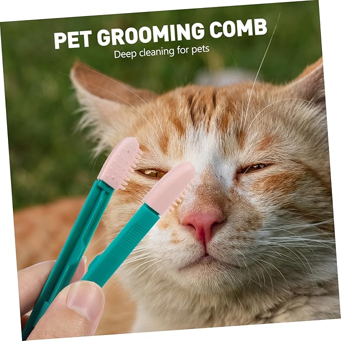 Yardwe 2pcs Lightweight Cat Grooming Comb Soft Tear Brush for Kitten Eye pet Grooming Tool for Shedding Eye Mucus Removal Compact and Comfortable Design