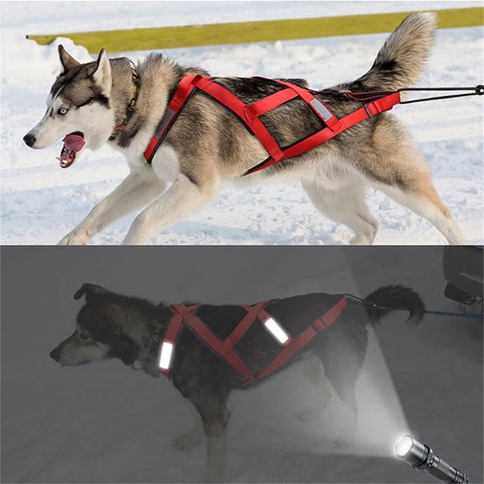 Dog Sledge Harnesses Pet Strong Training Sledge Supplies Work Out Dog Pulling Sledding Harness Sledding Harness for Dogs
