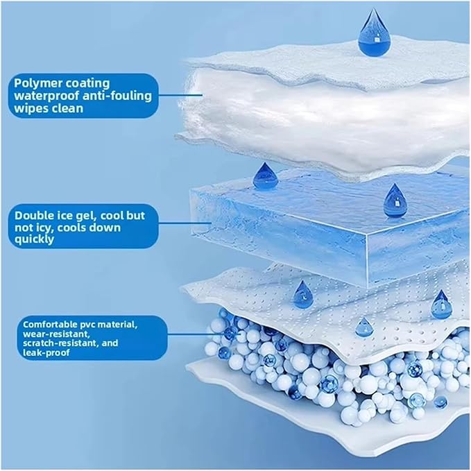 Pet Ice Mat Dog Summer Cushion Bed Sleeping Floor Cooling Supplies Nest for(Light Green,50 40cm)