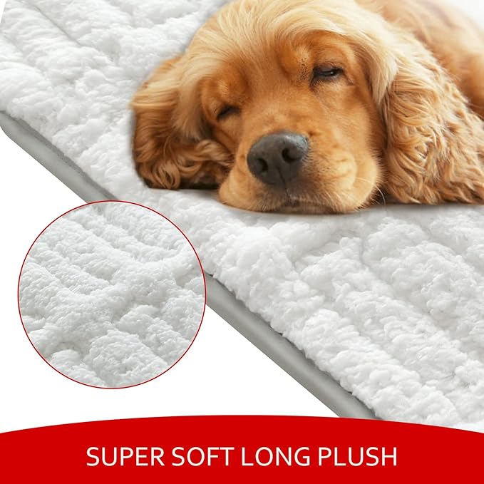 Moonsea Soft Plush Dog Bed Crate Mat, 48" X 30", Anti-Slip Bottom, Machine Washable, 3 Layers of Material for Ultimate Comfort