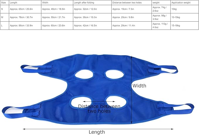 Acouto Ashing,Grooming,and Nail Trimming - Comfortable Mesh Material with Reinforced D Ing Harness,Multifunctional Grooming Tool,Pet Supplies,Comfortable Pet Hammock,Easy Wash do (L)