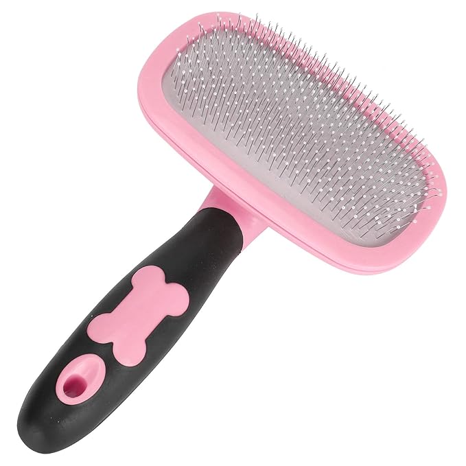 Pet Hair Comb, Cat Dog Removal Tool Brush Massage Comb, The Slicker Brush Easily Grooming Undercoat Without Scratching Skin, Ideal for Long and Short Hair, Boosts Shine and (With a)