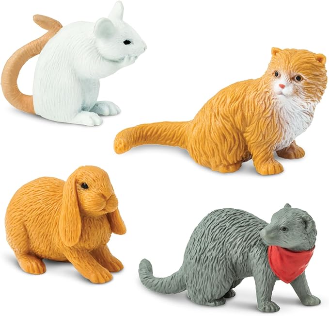 Safari Ltd. Pets Bulk Bag - Set of Miniature Toy Pet Figurines - 48 Piece Collection for Boys, Girls & Kids Age 3+
