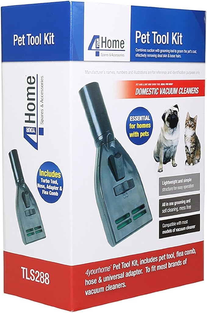 Qualtex Cat & Dog Deshedding Grooming Tool Kit, Black