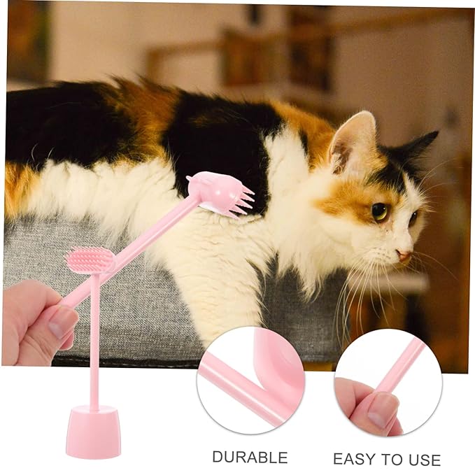Scratch Brush for Cats Pet Massage Grooming Tool for Loose Hair Removal Convenient Corner Mounting Safe Odorless Cat Supplies Creative Design