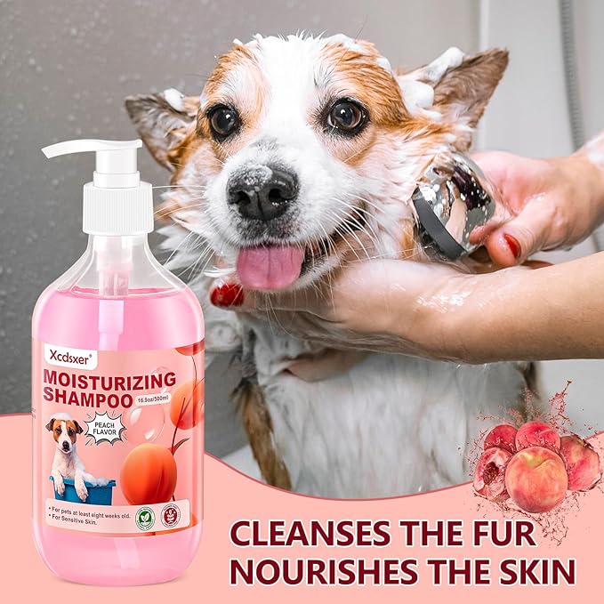 Pet Shampoo Soothe Sensitive Skin, Grooming Shampoo for Dogs and Cats, Pet Friendly Formula Deodorizing Dog Shampoo- Pet Supplies by Xcdsxer (17 Oz)