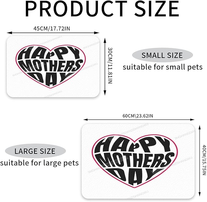 Pet Feeding Mat Absorbent Dog Mat for Food and Water Bowl Dog Accessories Happy Mother's Day Art Gift for Mom Fs Pet Supplies Dogs Quick Dry Cat Water Dispenser Mats 18X12In