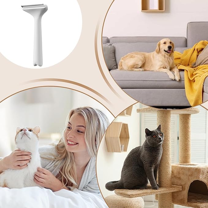 Dog Hair Remover,Stainless Steel Non-Slip Handle Cleaning | Cat Grooming Brush Pet Hair Remover - for Dematting Bathing Washing Knots Removal Puppy Kitten Home Apartment Travel