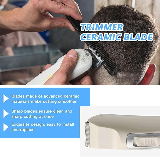 Upgraded 2pcs Clipper Ceramic Blade - Pet Dog Cat Grooming Clipper Replacement Blades, for A5 Trimmer Series, for Andis 18 Teeth Detachable Ceramic Blade Part, for Wahl KM2 KM5 KM10