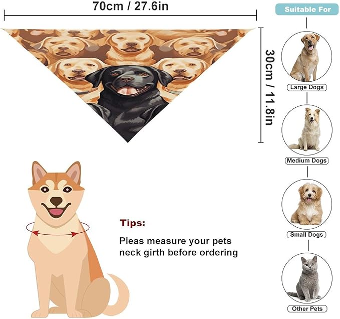 Dog Bandana Spring Pet Scarf Adjustable Triangle Labrador Retriever Dogs Printing Dog Bib Washable Polyester Puppy Bandana for Small Medium Large Dogs Cat Birthday Party Supplies
