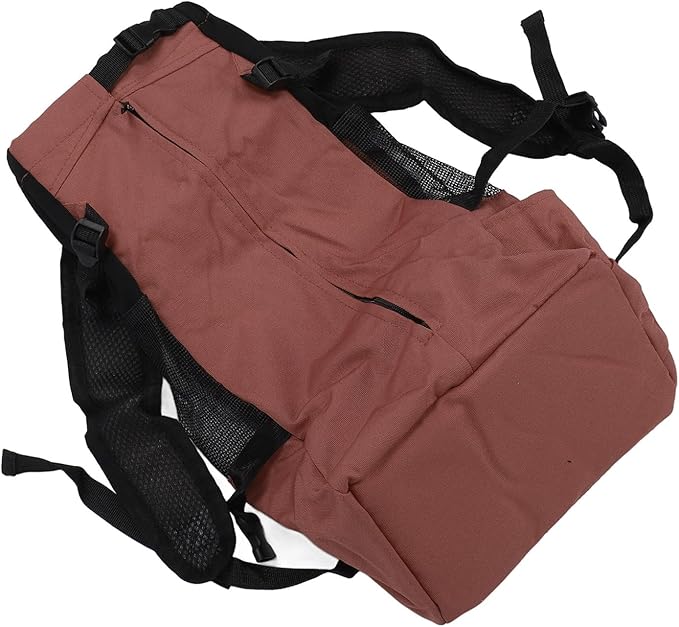 Zerodis Pet Carrier Backpack Front Back with Ventilated Mesh Hands Free for Travel Outdoor Hiking Cycling Cat Dog Supplies (Brown)