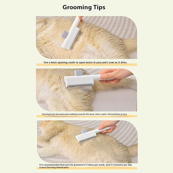 Advanced Pet Deshedding Comb with Massage Tip Quick Releases Button Cats Grooming Brush for Hair Removal Furs Detangling Cats Grooming Tool