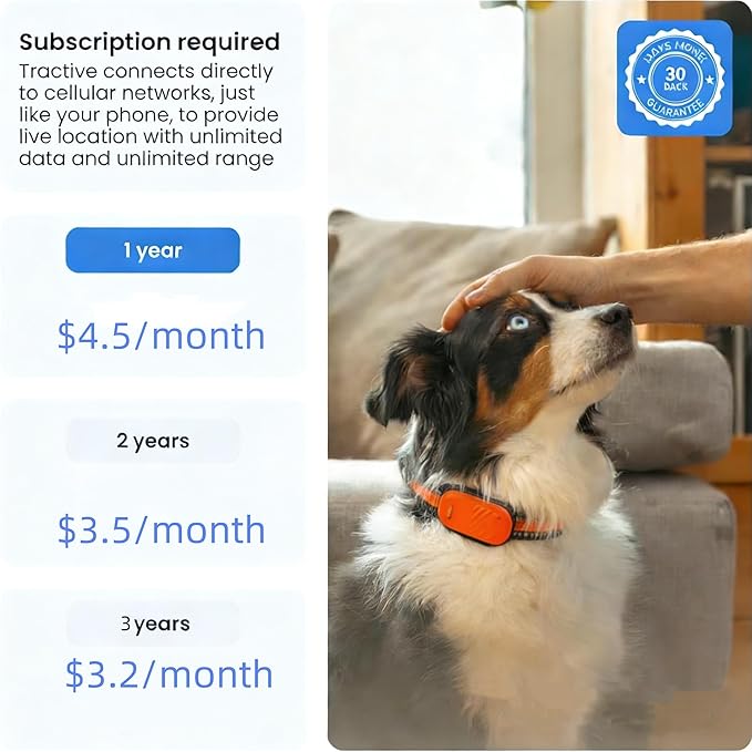 4G Smart GPS Pet Tracker with Real-Time Location Tracking,Waterproof, Historical Trajectory, Long Battery Life, Nationwide Coverage, Fits All Collars(Subscription Required)