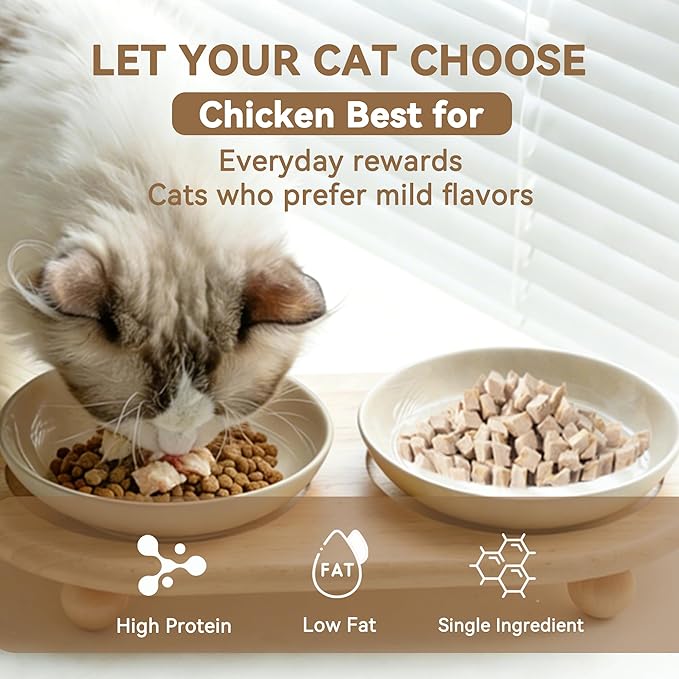 Freeze Dried Chicken Cat Treats 4 oz- Single Ingredient, Grain-Free, Gluten-Free, Filler-Free Freeze Dried Raw Cat Food Topper