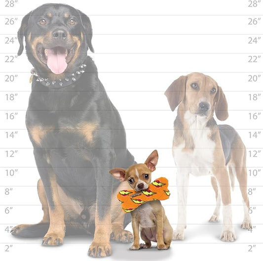 MIGHTY- NO Stuff Bone– Squeaky Plastic Core. 2-in-1 Toy. Made Durable, Strong & Tough. Interactive Play Dog Toy (Tug, Toss & Fetch). It Floats. (Orange, Medium 2 Pack)