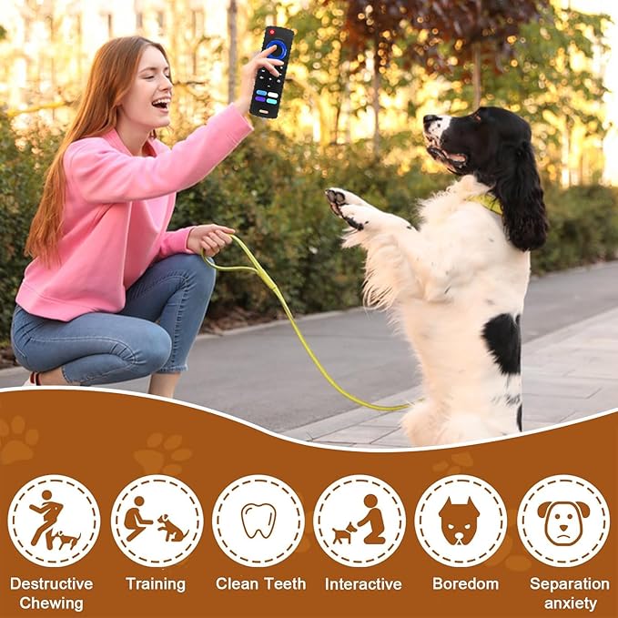 Puppy Toys for Teething, Remote Control Teether for Small Dogs,Puppy Teething Toy for Boredom & Stimulation,BPA-Free (Black01)