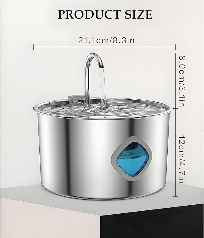 Pawdrate Dog Water Fountain,Automatic Cat Dog Water Dispenser with Quiet Pump,Large Capacity of 3.2L,3 Drinking Modes,Cordless Design,Ultra-Durable for Small to Large Pets (1PCS+2 Filters, 3.2L)