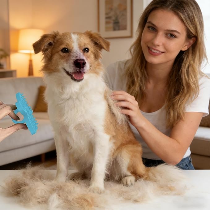 Petal Shape Dog Scrubber, 11.2cm, Soothing Comb, 3D Printed Bath Brush, Grooming, Massage, Skin Care, Pet Supplies, Waterproof, Cleansing