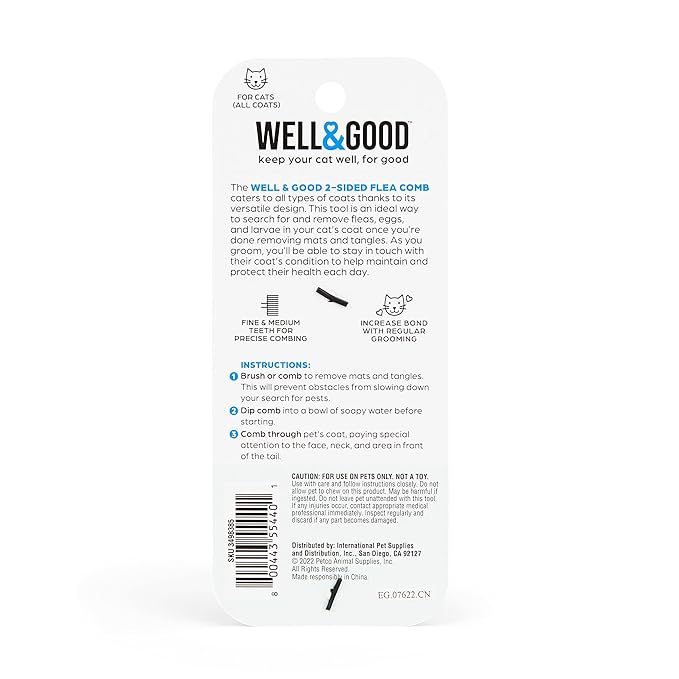 Petco Brand - Well & Good 2-Sided Cat Flea Comb, 3" L X 2" W